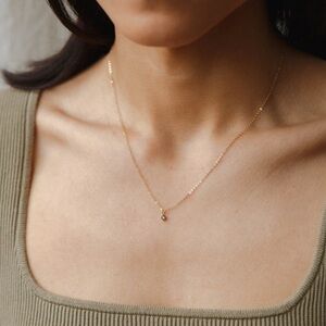 GLDN extra solid gold Aura charm white sapphire